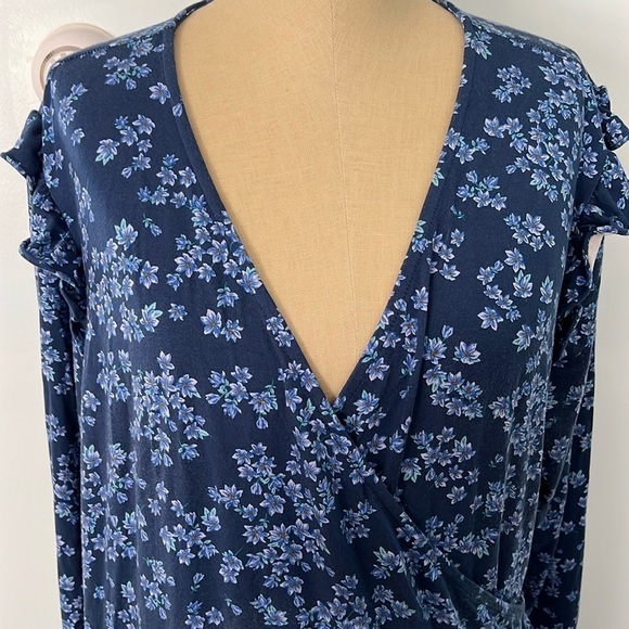 Draper James Blue Floral Wrap Around Dress size XXLarge - Picture 7 of 8
